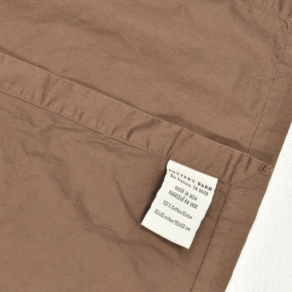 Pottery Barn Cotton Napkins Brown Set of 7 Solid Table Dinner Linens 20x20